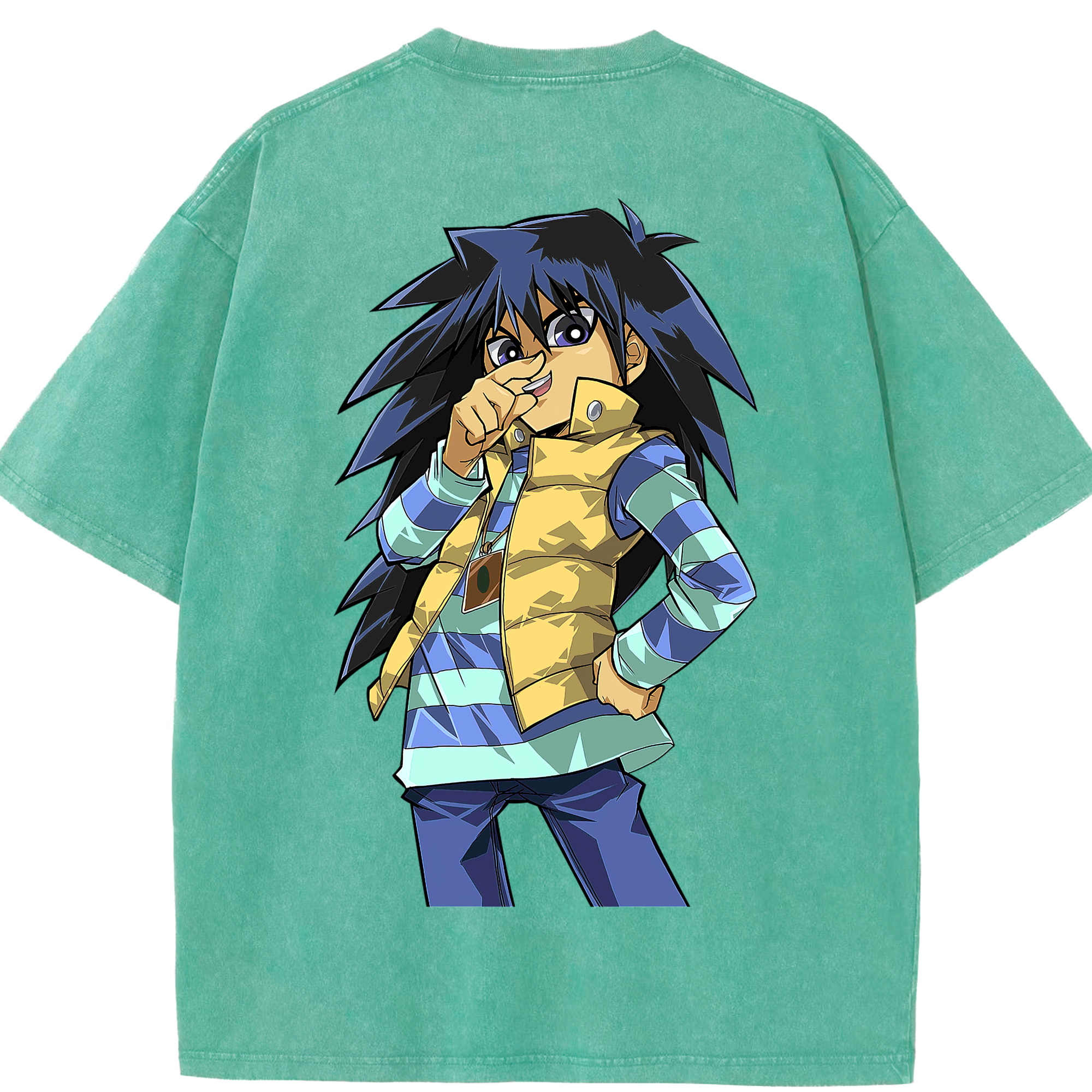 （画像用） 遊☆戯☆王 Yu-Gi-Oh! 綿100% ヴィンテージ風 半袖Tシャツ（背面プリント）